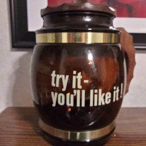 Vintage Siesta Ware Large Brown Glass Barrel Mug J